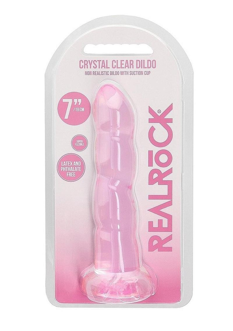 Realrock Crystal Clear Non Realistic Dildo with Suction Cup
