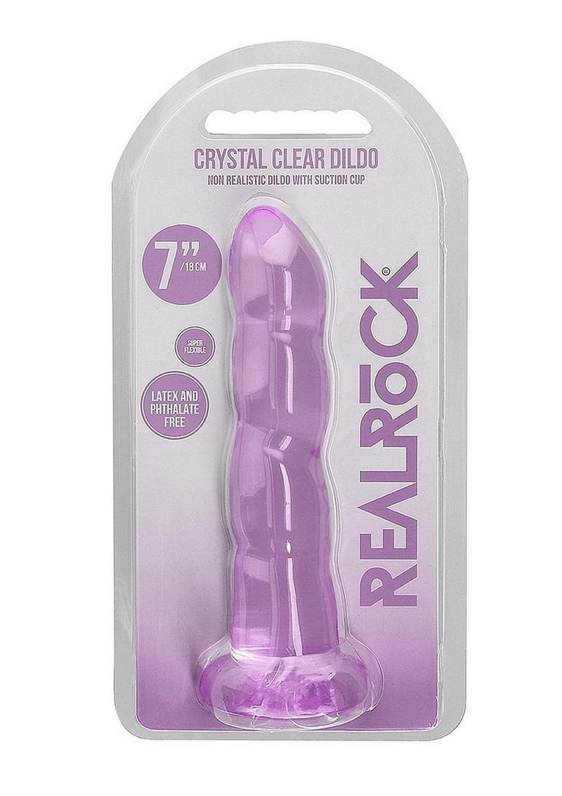 Realrock Crystal Clear Non Realistic Dildo with Suction Cup