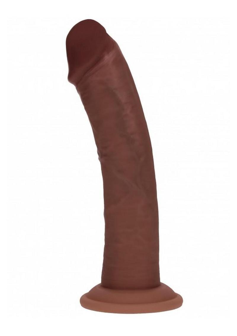 Realrock Dual Layered Rechargeable Silicone Curved Realistic Vibrating Dildo with Suction Cup