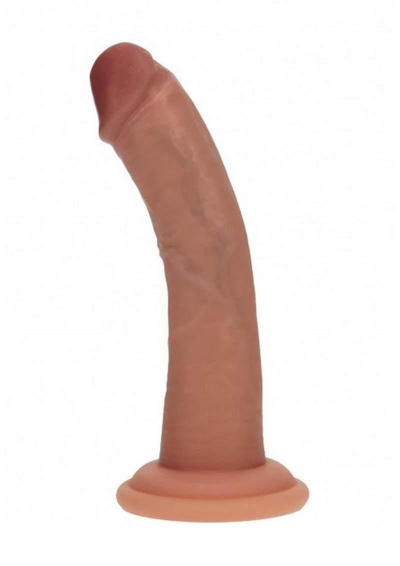 Realrock Dual Layered Silicone Curved Realistic Dildo with Suction Cup