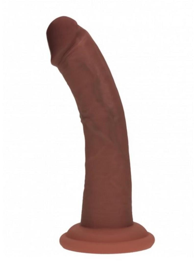 Realrock Dual Layered Silicone Curved Realistic Dildo with Suction Cup