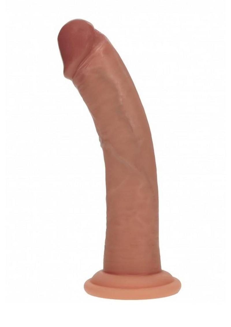 Realrock Dual Layered Silicone Curved Realistic Dildo with Suction Cup