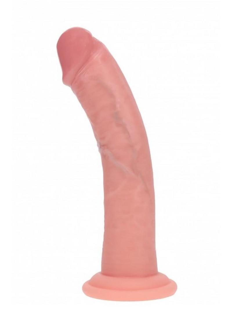 Realrock Dual Layered Silicone Curved Realistic Dildo with Suction Cup