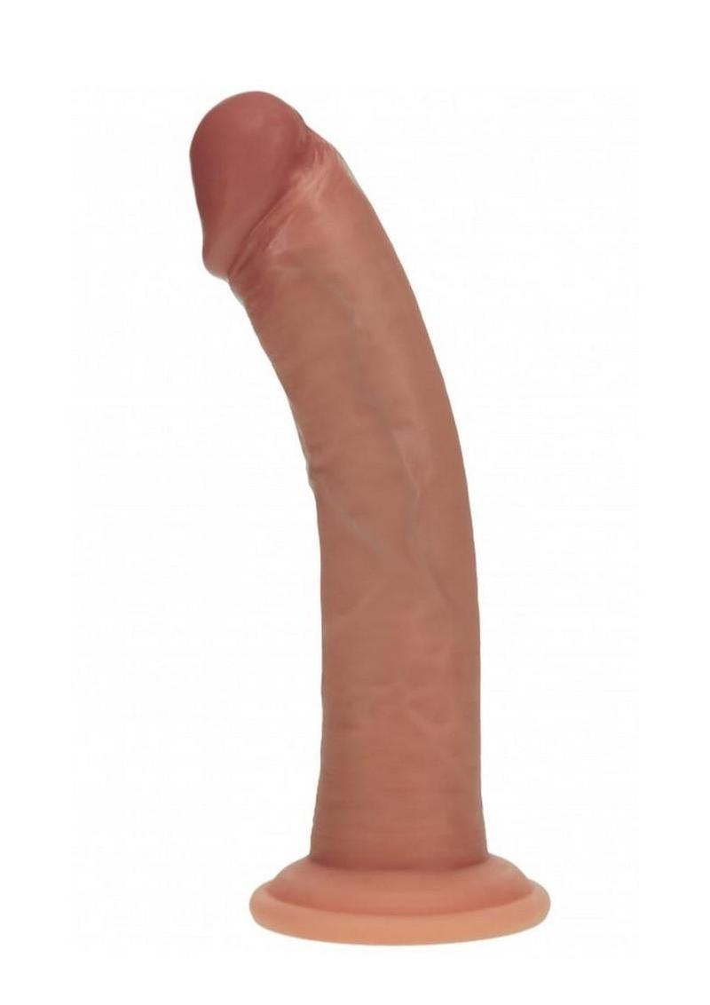 Realrock Dual Layered Silicone Curved Realistic Dildo with Suction Cup