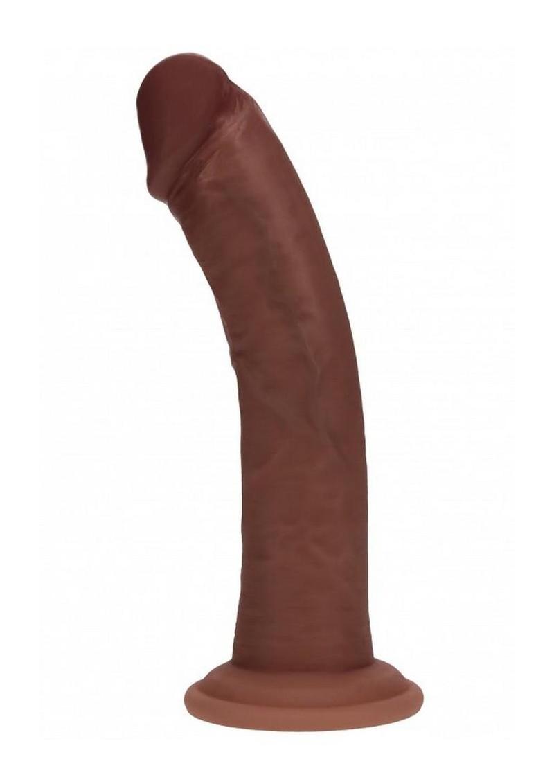 Realrock Dual Layered Silicone Curved Realistic Dildo with Suction Cup