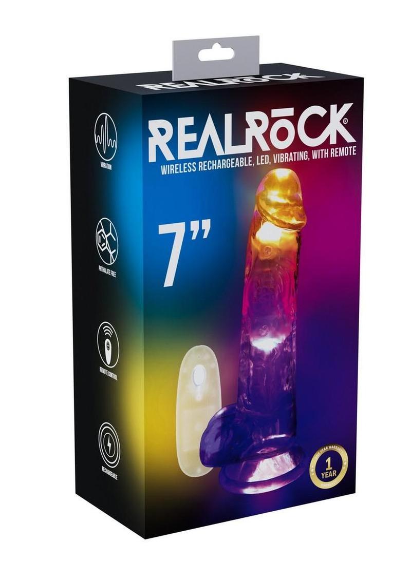 Realrock Vibrating Led Wireless Rechargeable Remote Control Cock with Balls