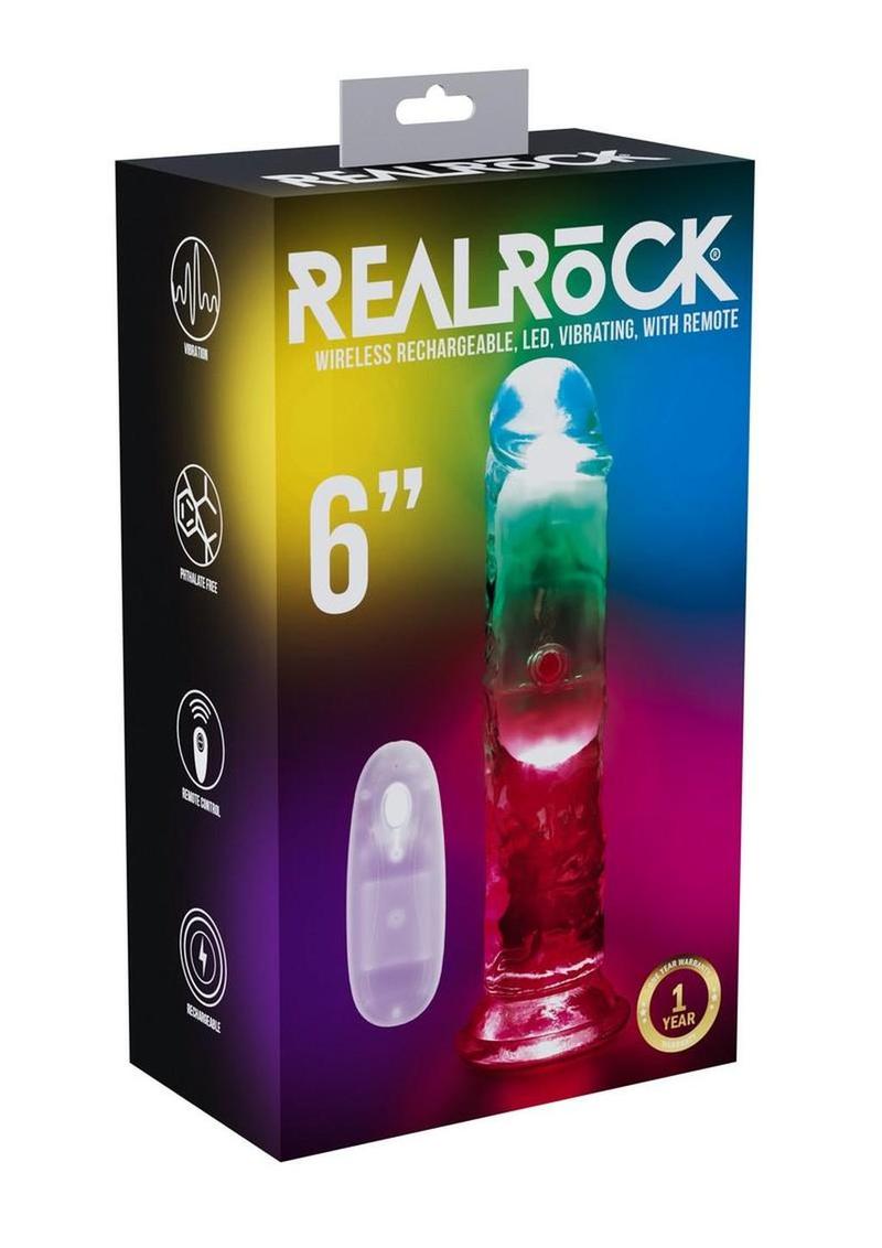 Realrock Vibrating Led Wireless Rechargeable Remote Control Straight Cock
