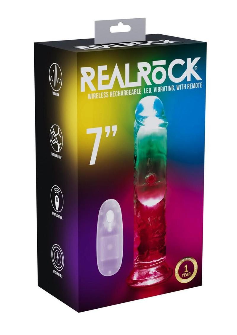Realrock Vibrating Led Wireless Rechargeable Remote Control Straight Cock