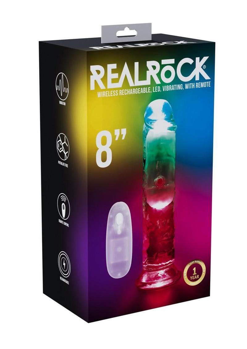 Realrock Vibrating Led Wireless Rechargeable Remote Control Straight Cock