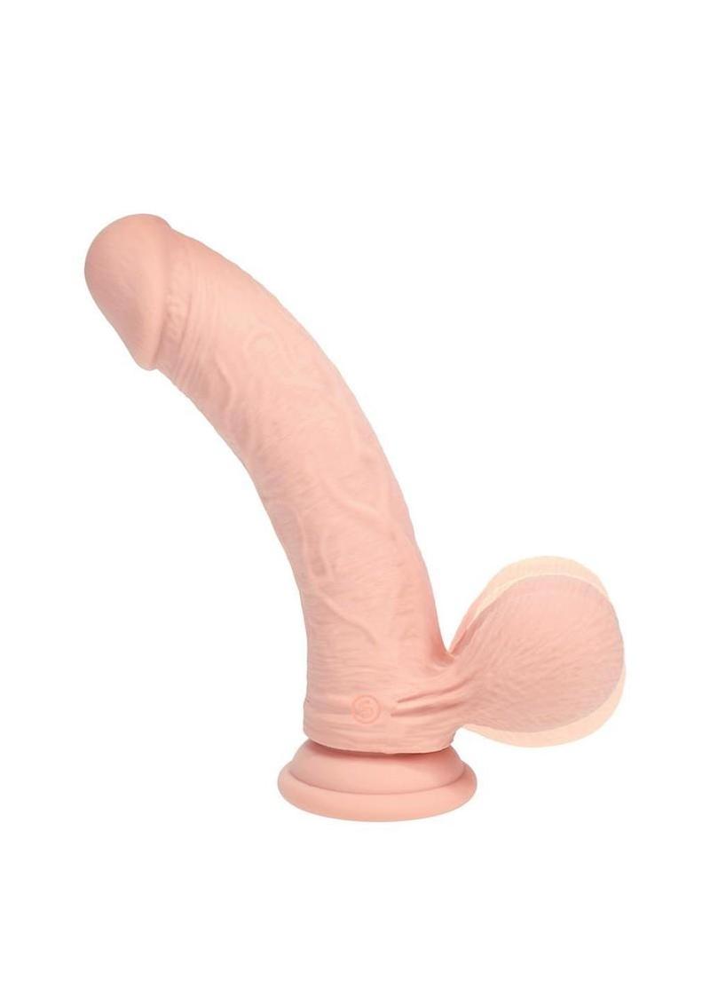 Realrock Rechargeable Silicone Dual Layered Vibrating Curved Dildo with Weighted Balls