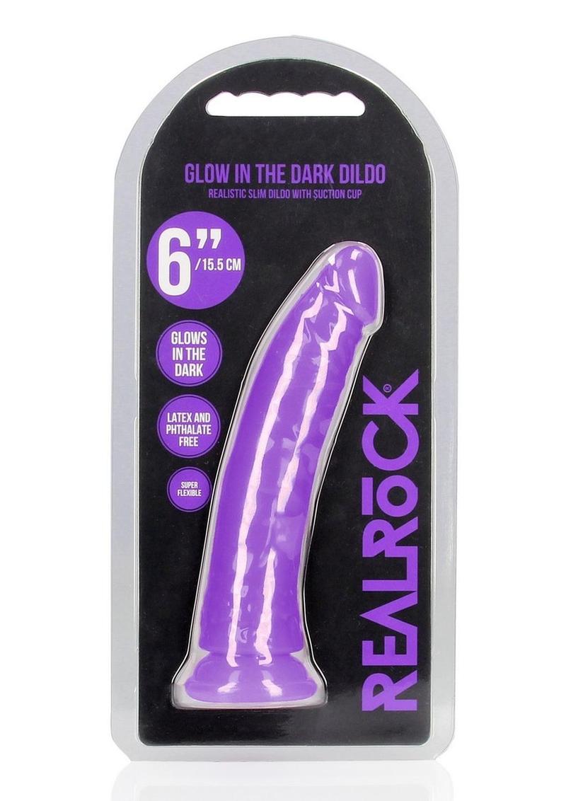 Realrock Slim Glow In The Dark Dildo with Suction Cup