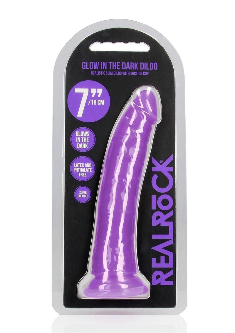 Realrock Slim Glow In The Dark Dildo with Suction Cup