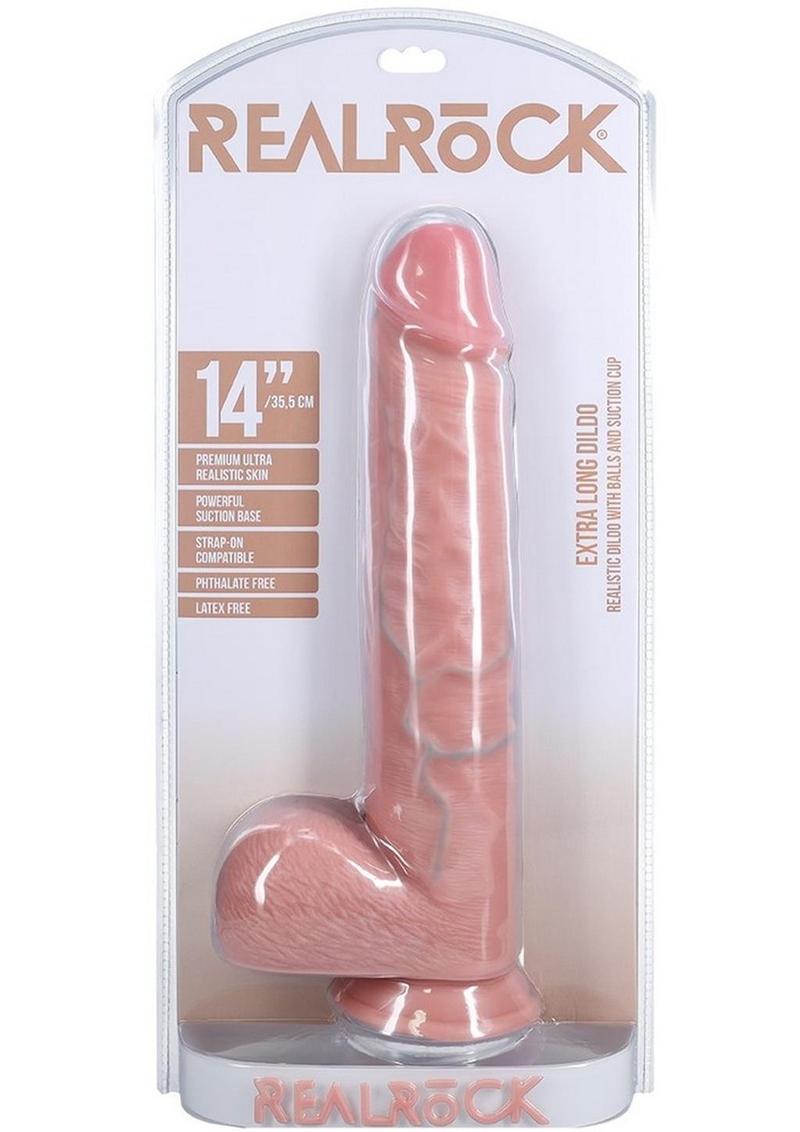 Realrock Ultra Realistic Skin Extra Large Straight Dildo with Balls and Suction Cup