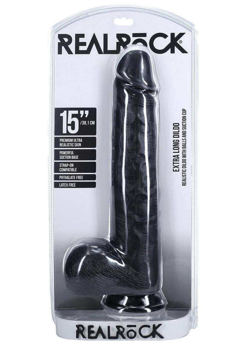Realrock Ultra Realistic Skin Extra Large Straight Dildo with Balls and Suction Cup