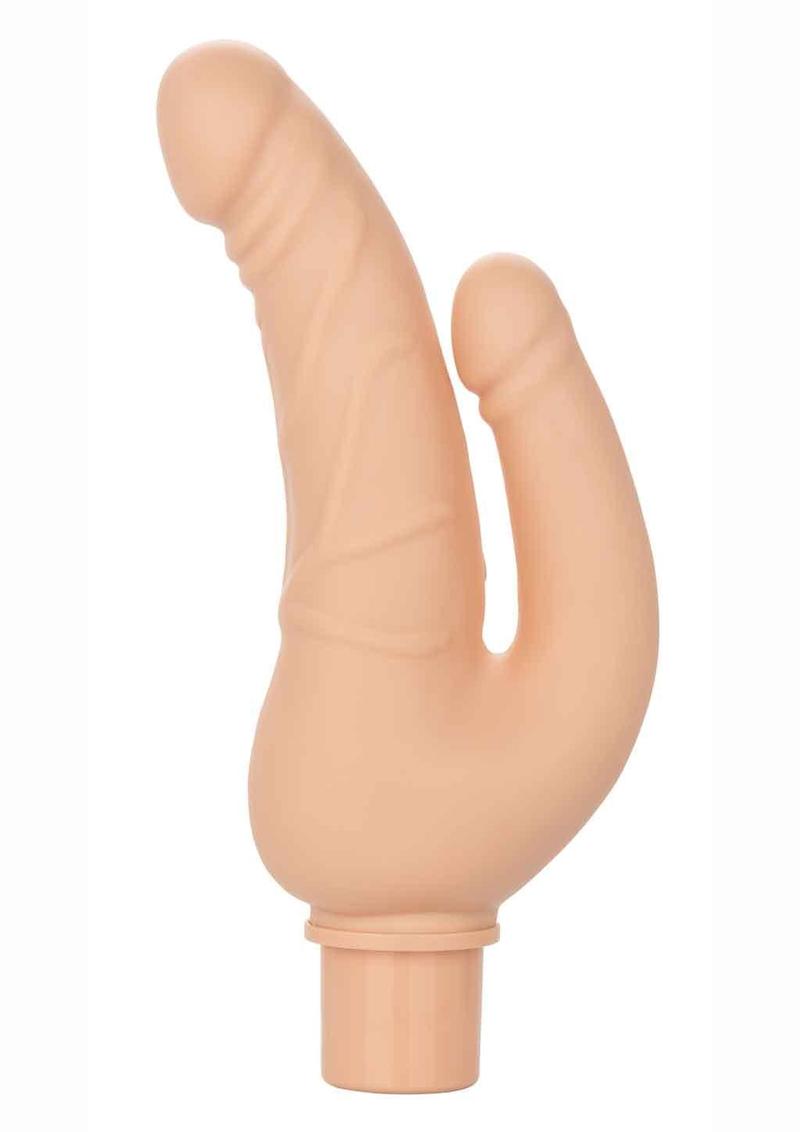 Rechargeable Power Stud Over and Under Silicone Vibrating Double Dong