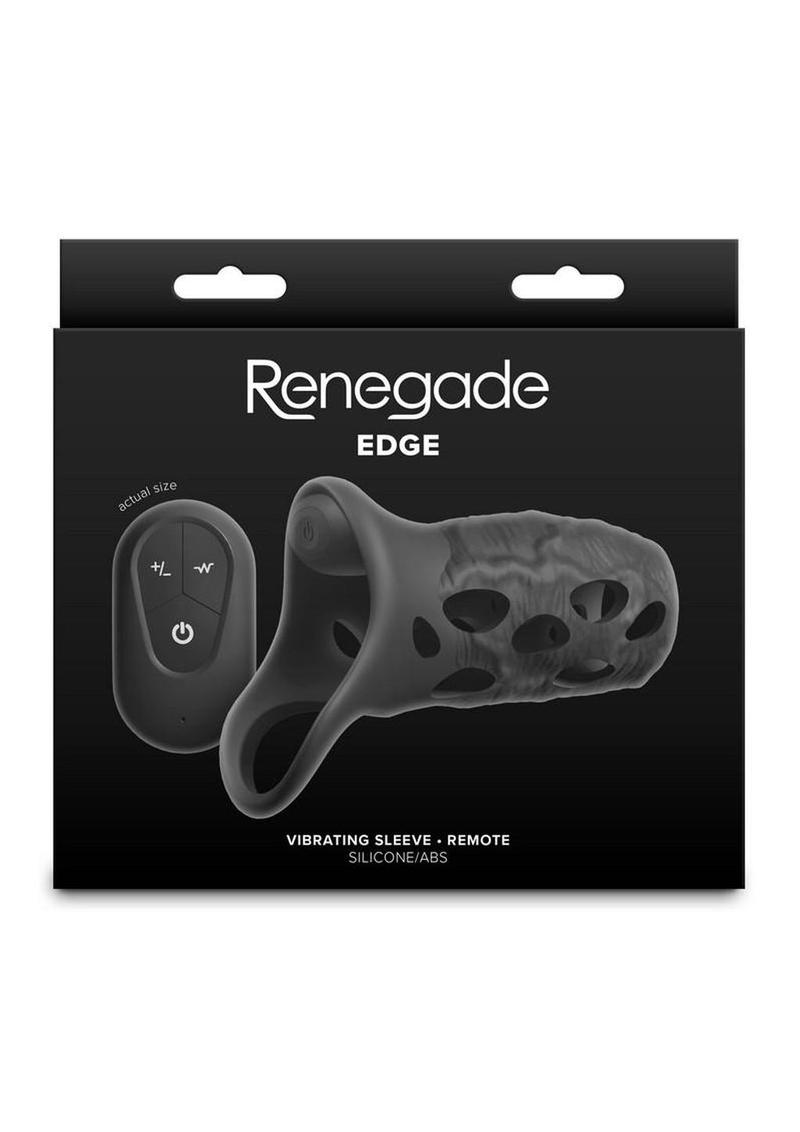 Renegade Edge Rechargeable Silicone Vibrating Penis Sleeve with Remote