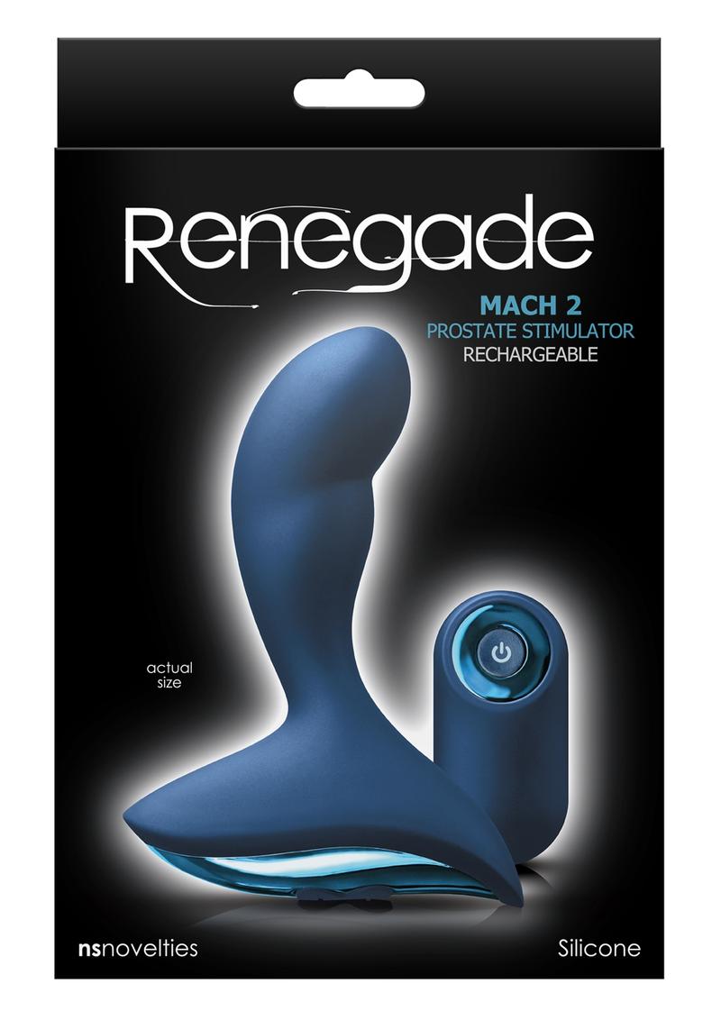 Renegade Mach 2 Rechargeable Silicone Vibrating Prostate Stimulator with Remote Control