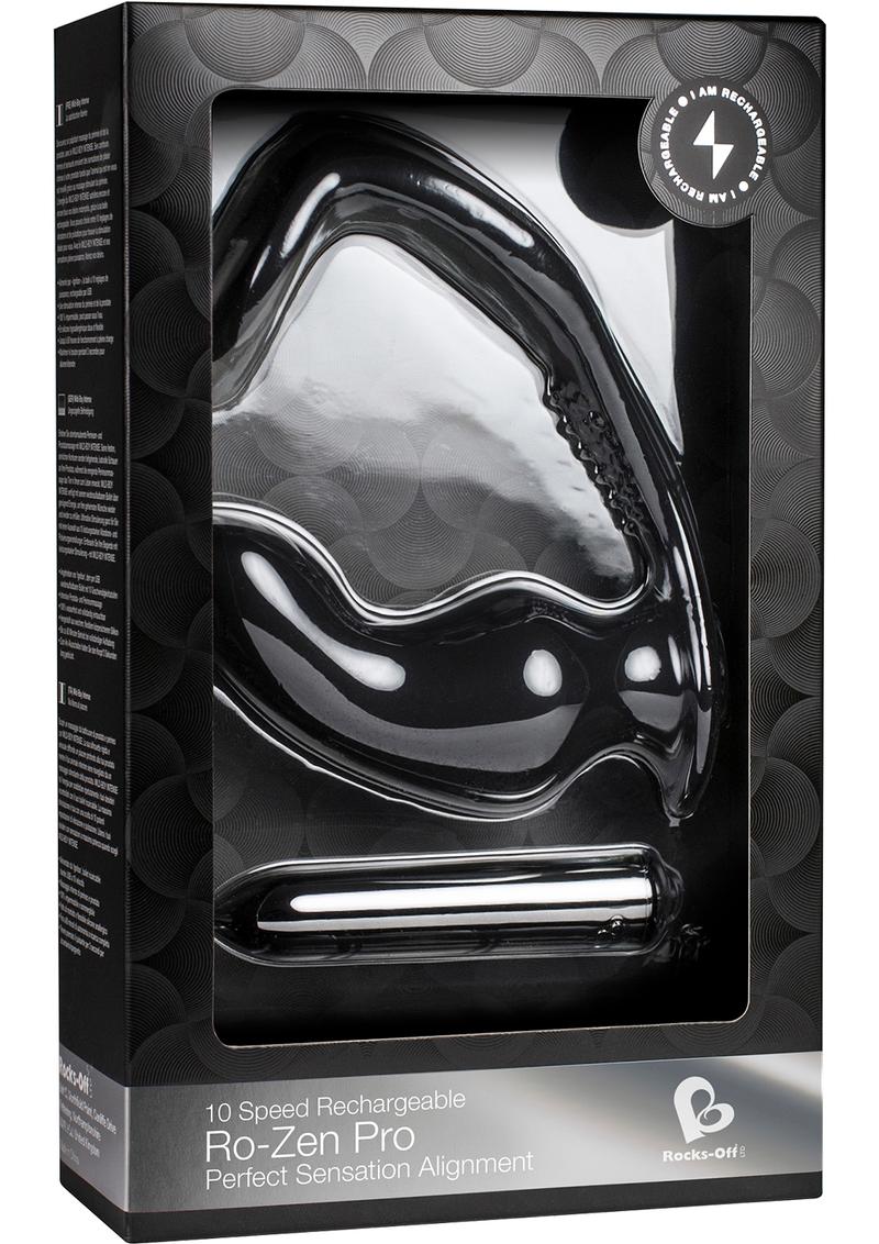 RO-Zen Pro Rechargeable Silicone Cock Ring with Vibrating Butt Plug