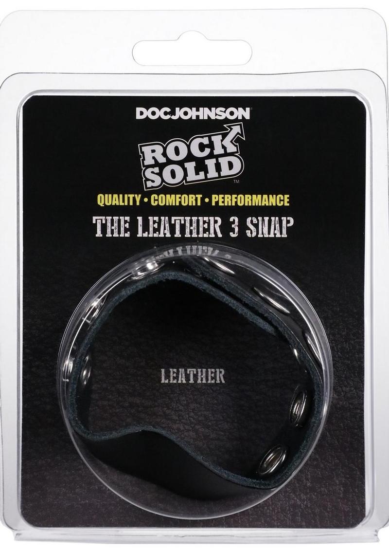 Rock Solid The Leather 5 Snap Adjustable Cock Ring