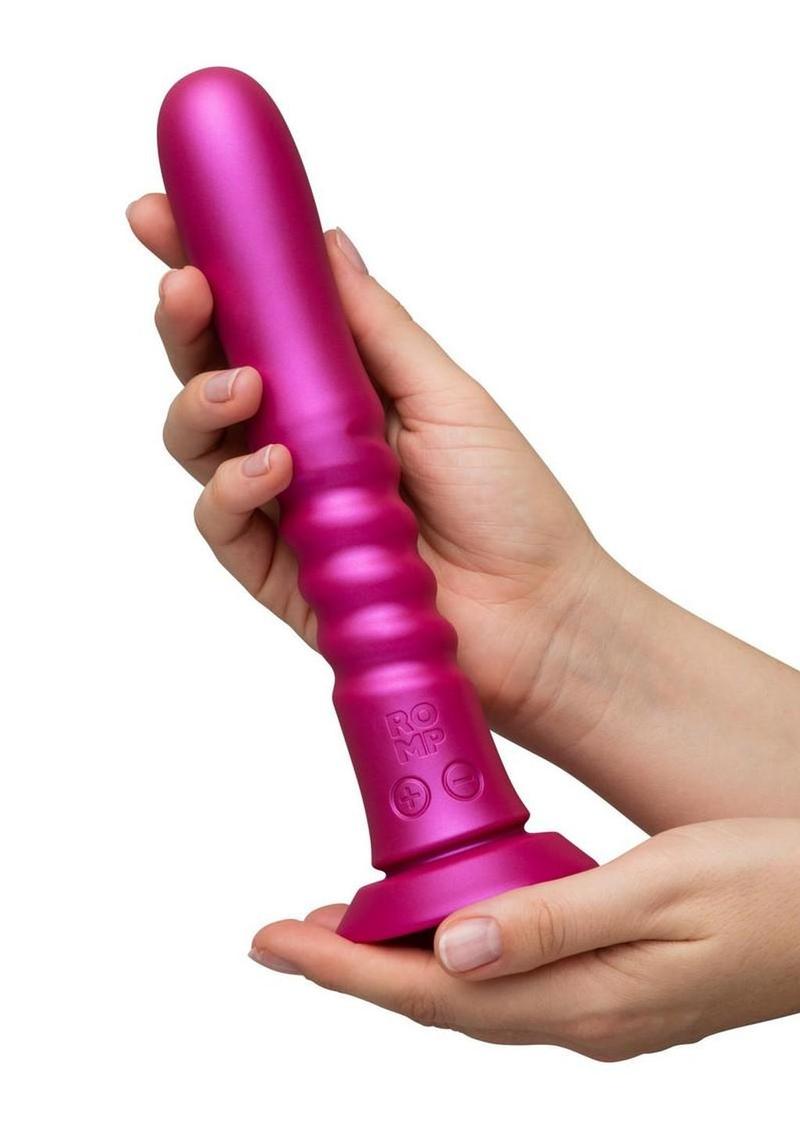 Romp Jiggle Rechargeable Silicone Thrusting Vibrating Dildo with Suction Cup