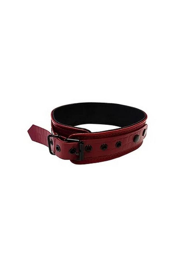 Rouge Anaconda Leather Adjustable Collar 1 Ring