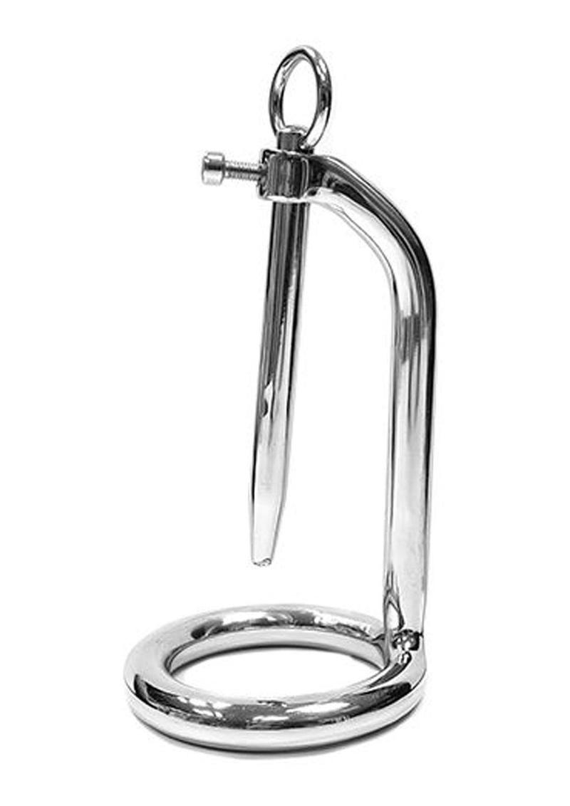 Rouge Chastity Cock Ring and Urethral Probe - Stainless