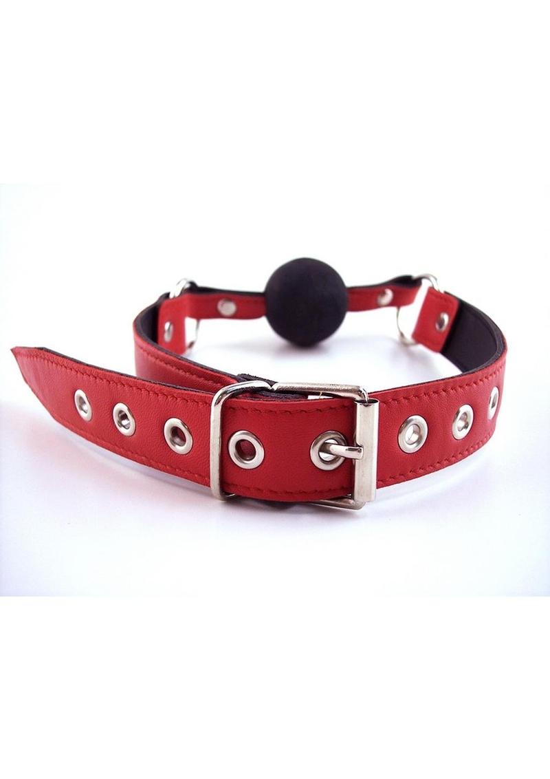 Rouge Leather Adjustable Ball Gag