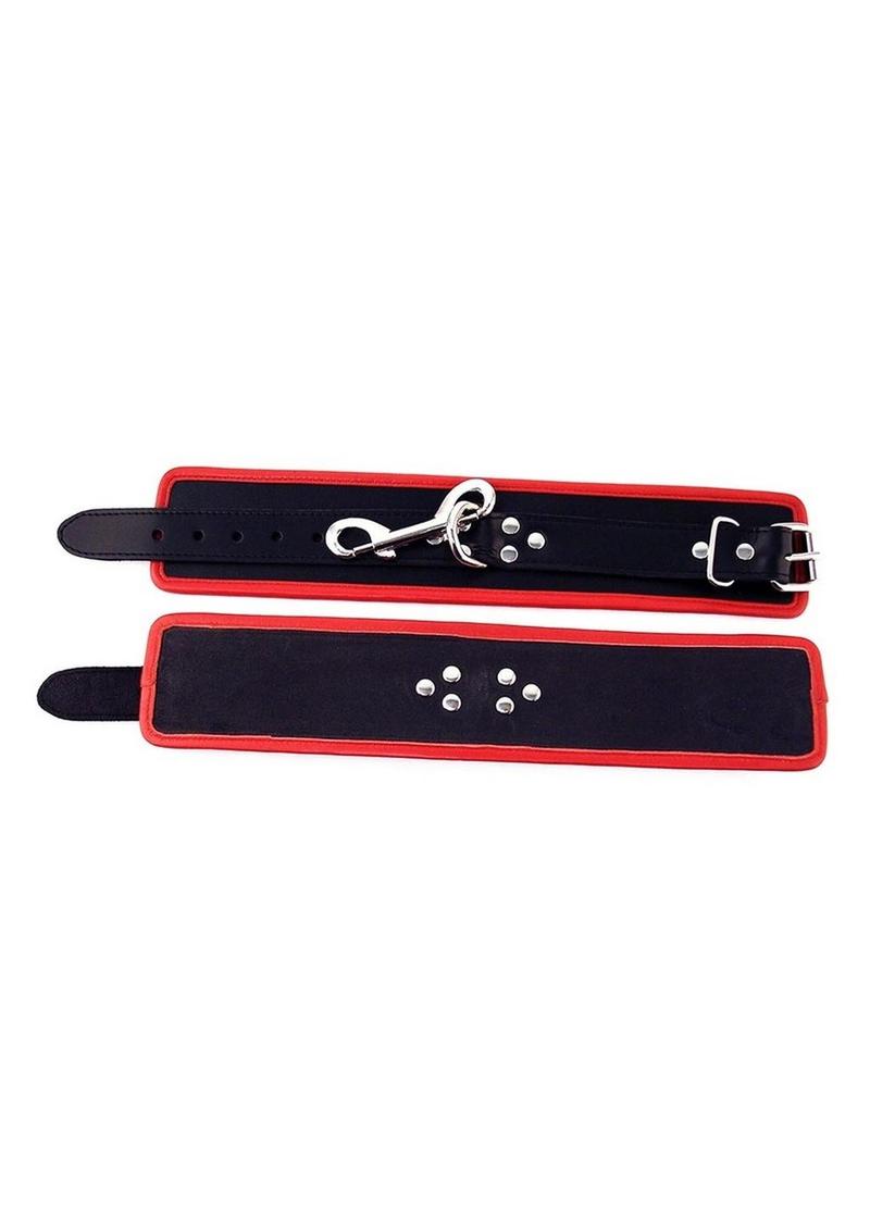 Rouge Leather Ankle Cuffs