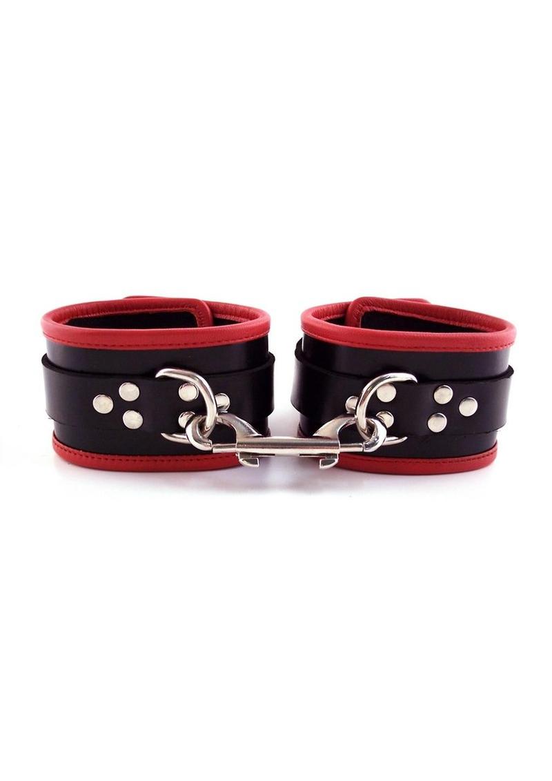 Rouge Leather Ankle Cuffs