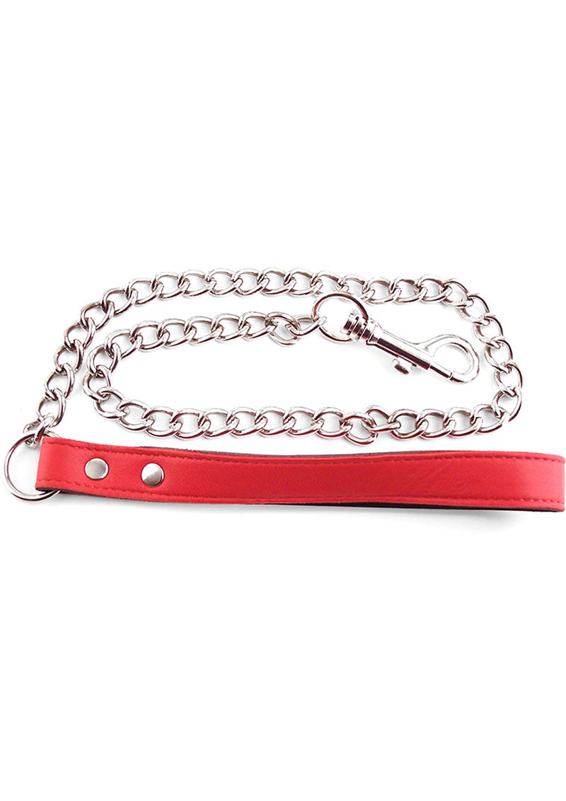 Rouge Leather Lead Chain