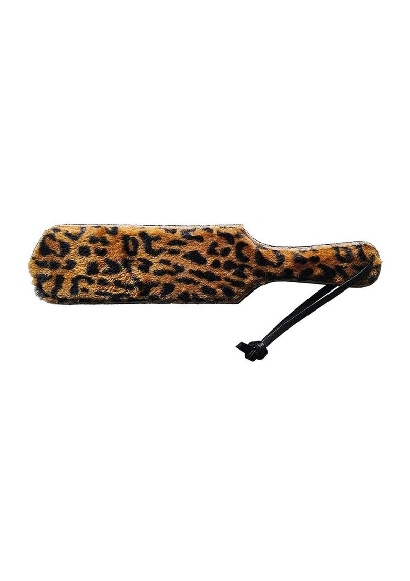 Rouge Leather Paddle with Faux Fur