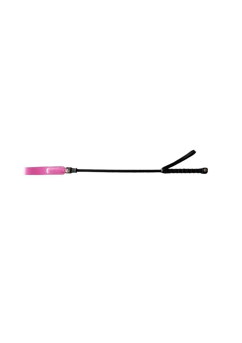 Rouge Leather Short Riding Crop with Slim Tip