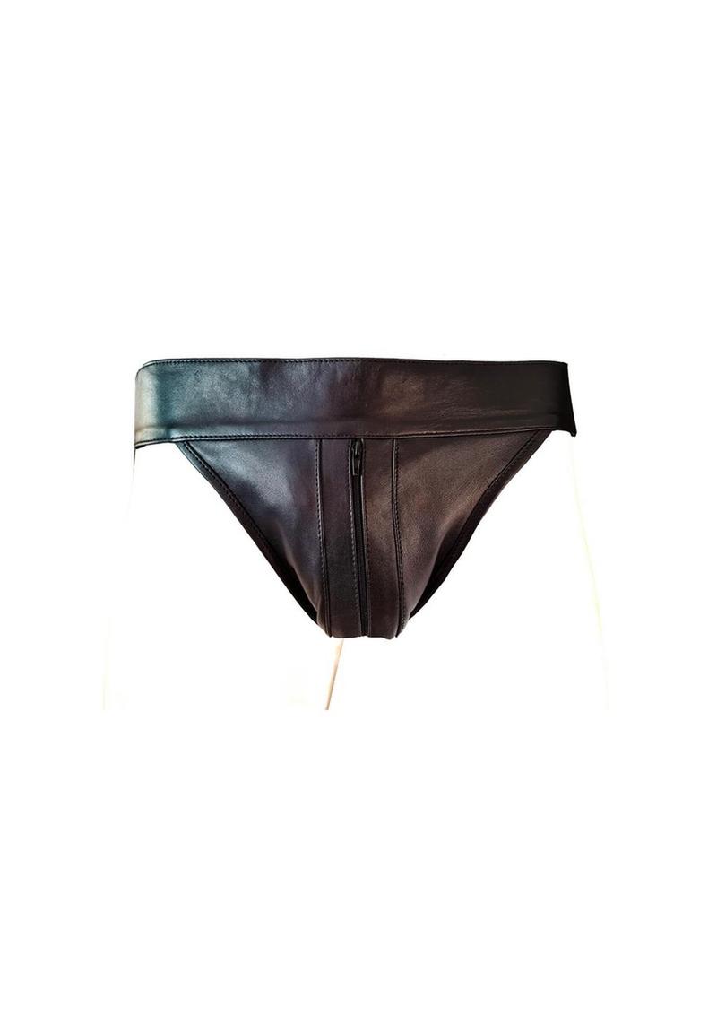 Rouge Leather Zip Jocks