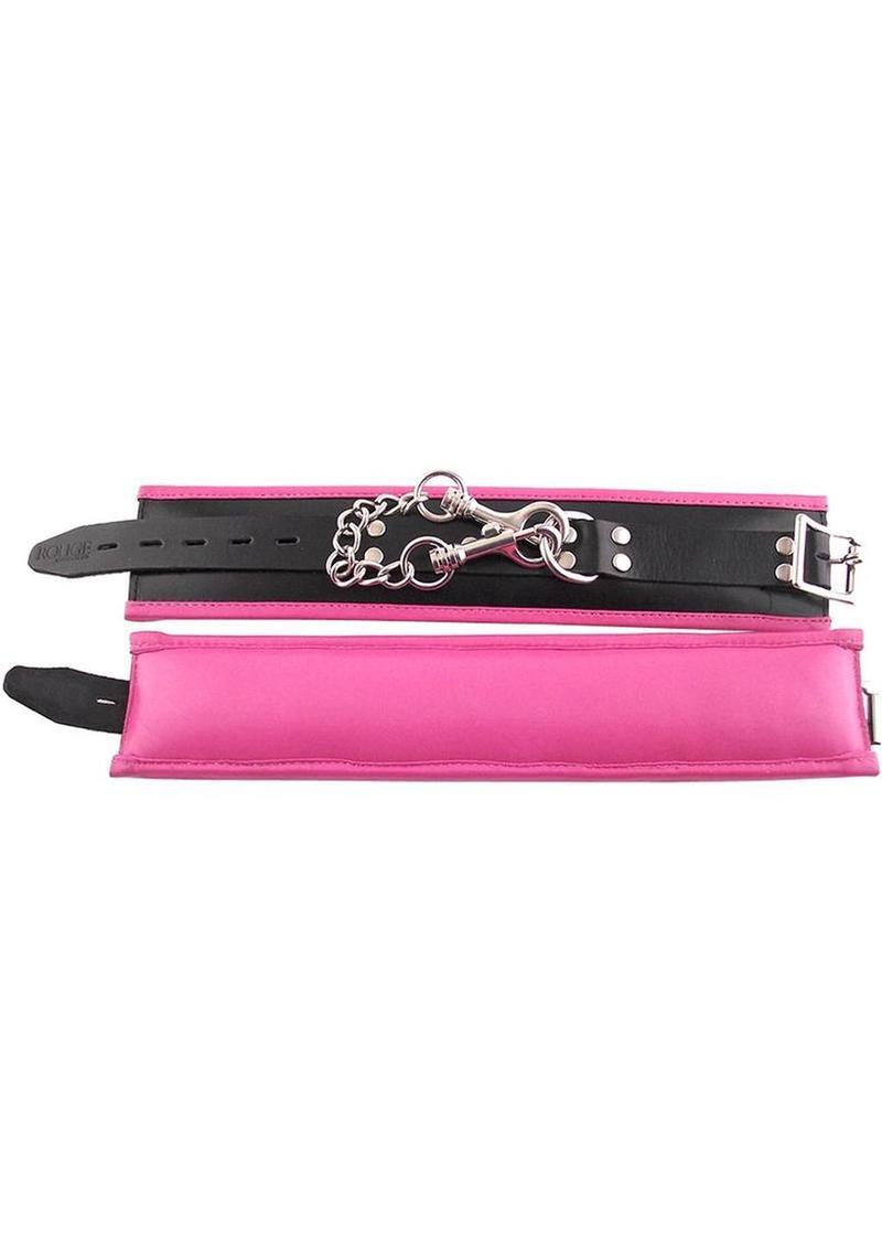 Rouge Padded Leather Adjustable Ankle Cuffs