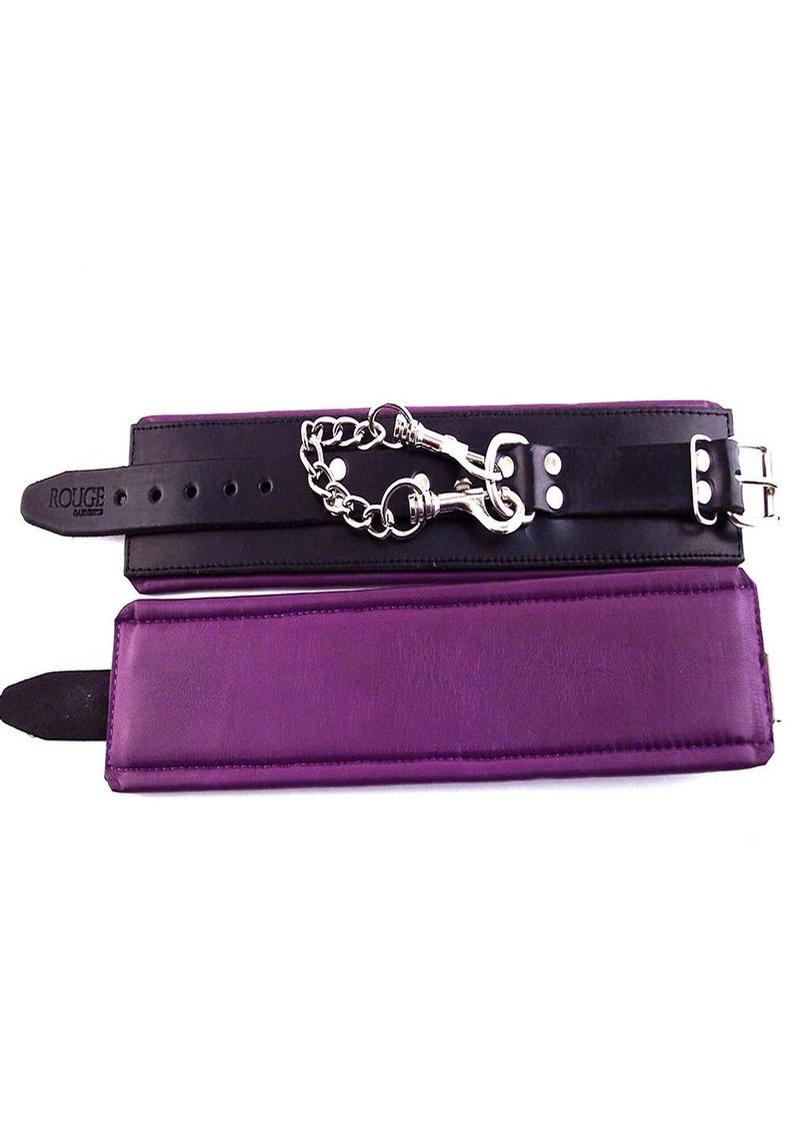 Rouge Padded Leather Adjustable Ankle Cuffs
