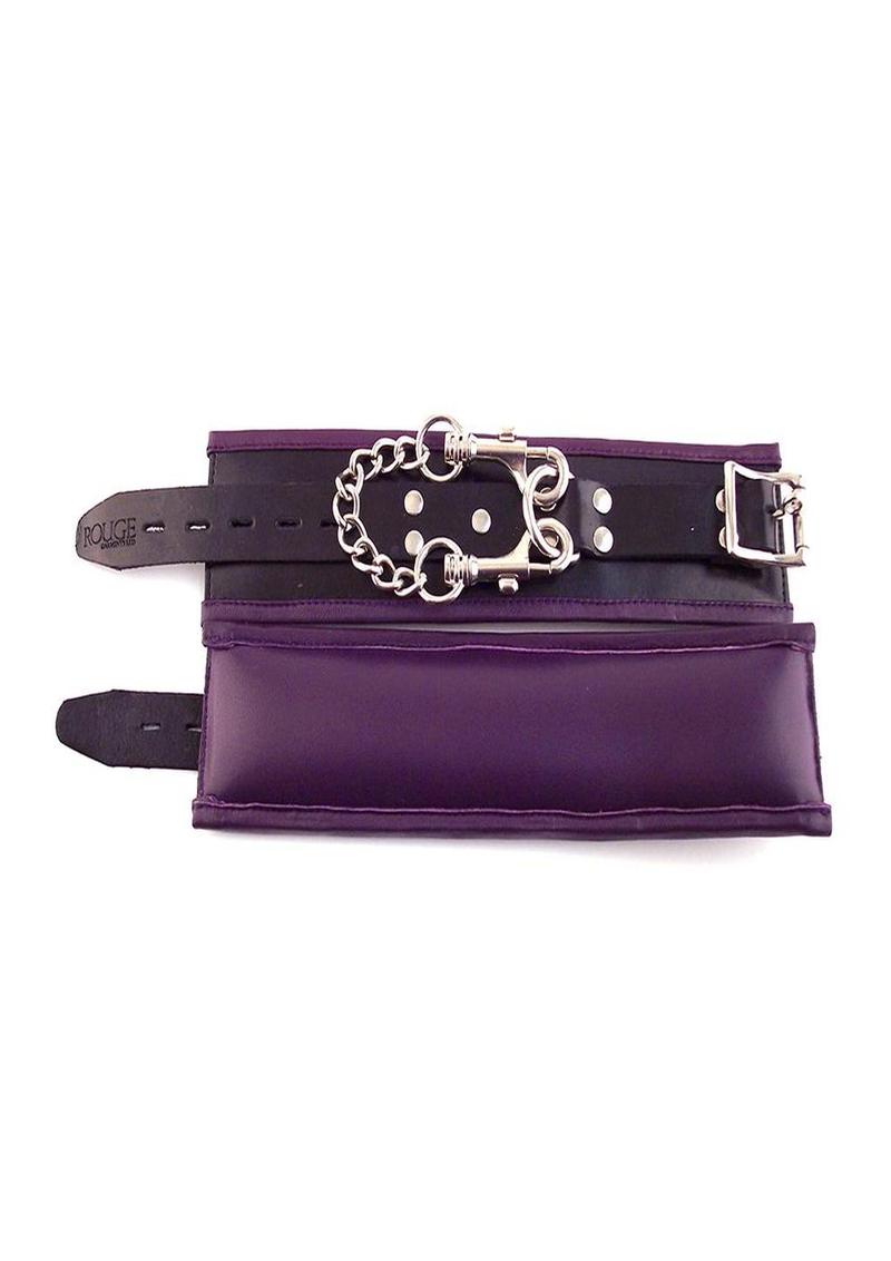 Rouge Padded Leather Adjustable Wrist Cuffs