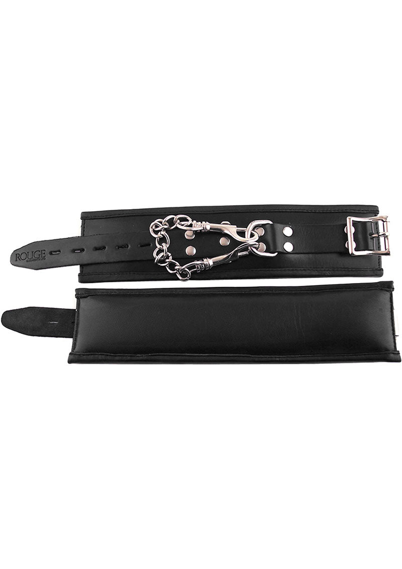 Rouge Padded Leather Adjustable Wrist Cuffs