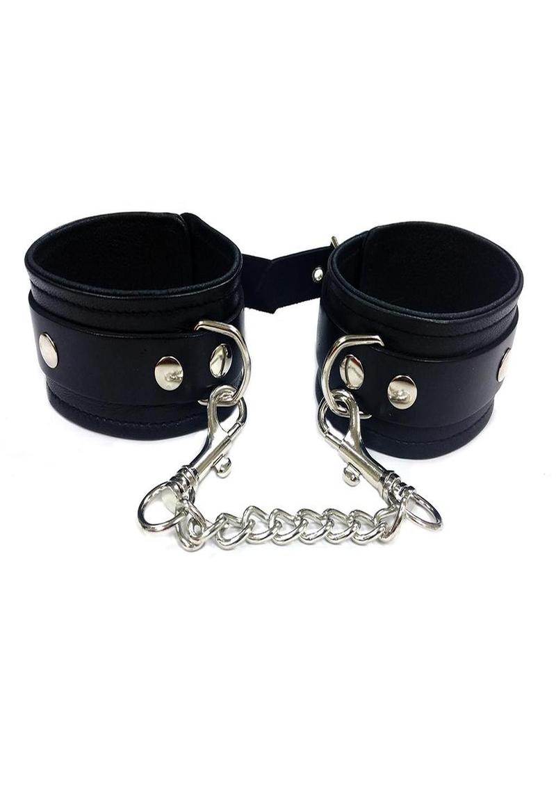 Rouge Plain Leather Adjustable Ankle Cuffs
