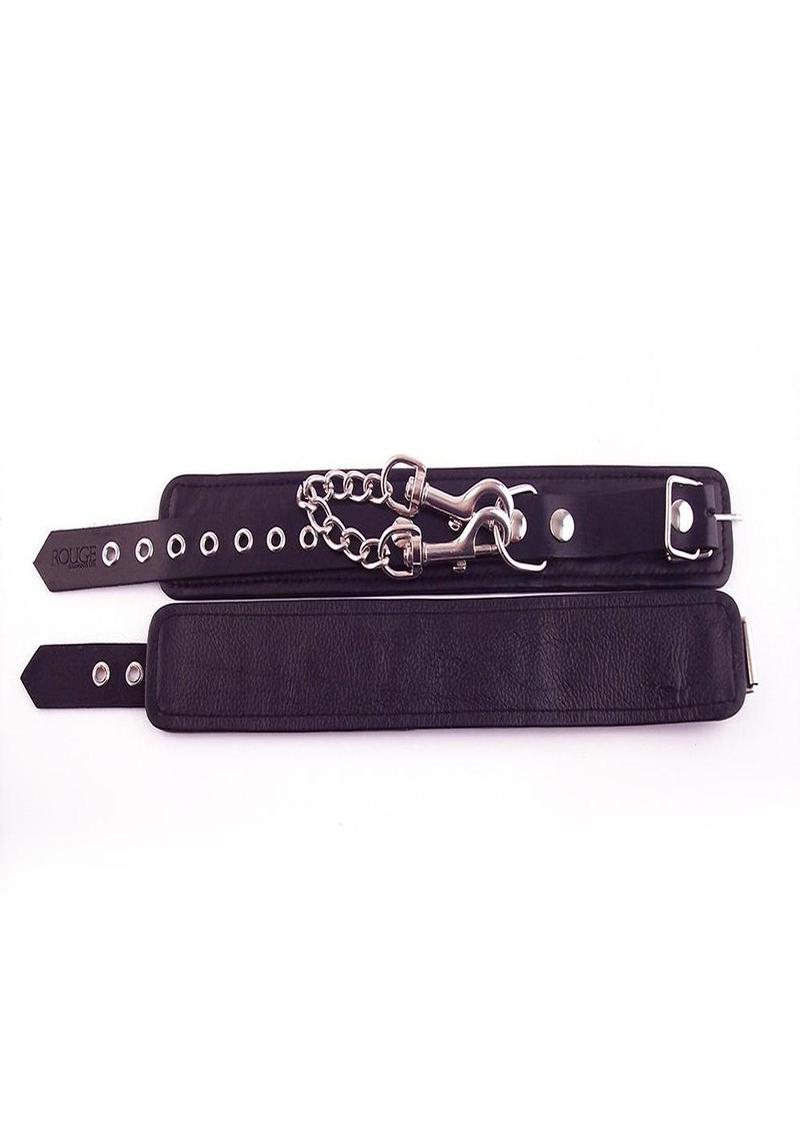 Rouge Plain Leather Adjustable Ankle Cuffs