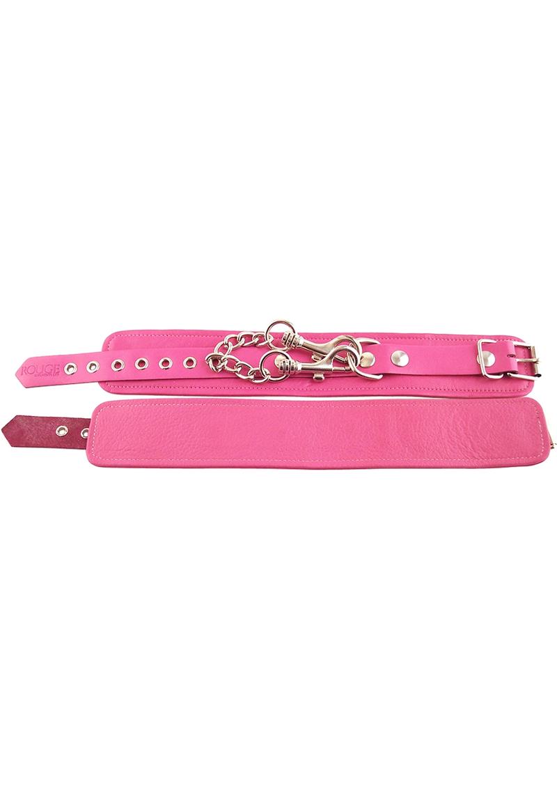 Rouge Plain Leather Adjustable Ankle Cuffs