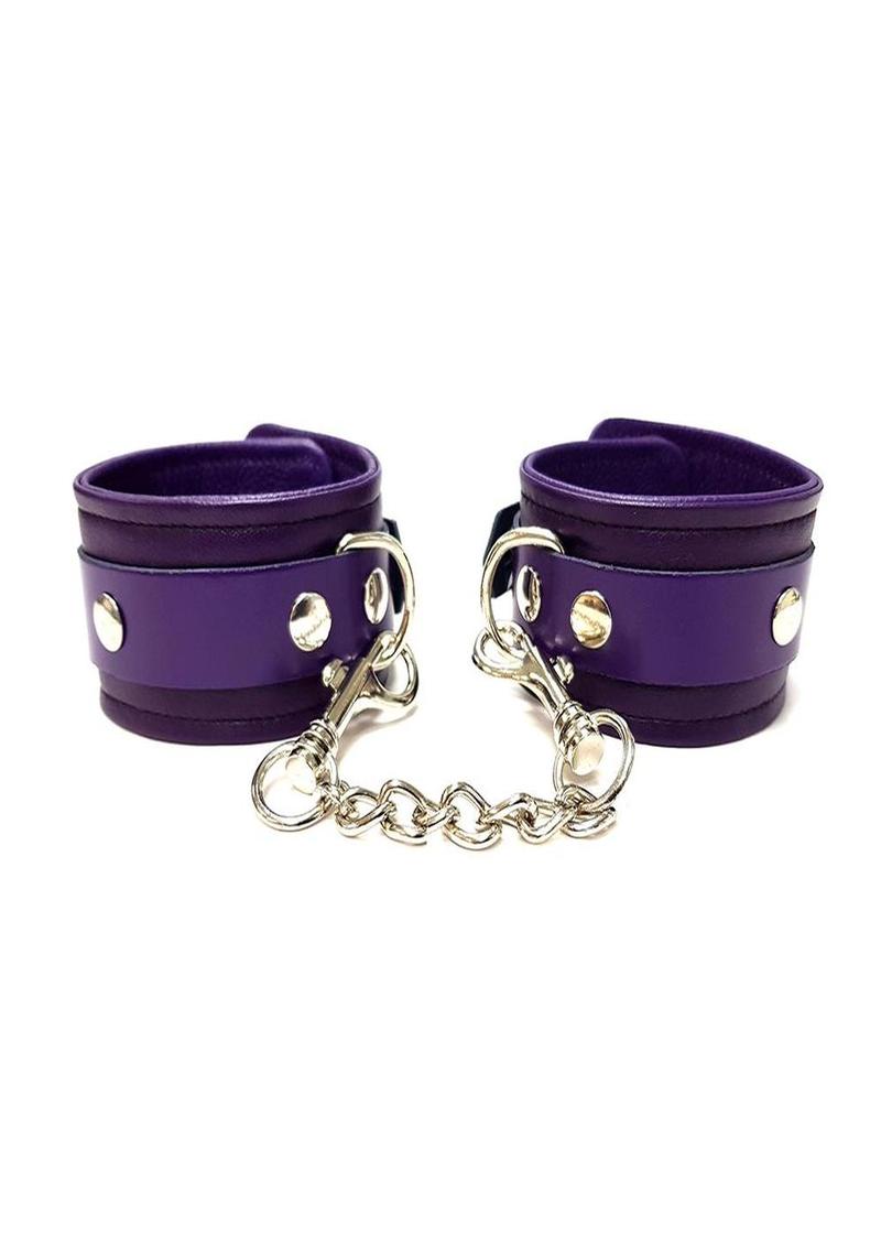 Rouge Plain Leather Adjustable Ankle Cuffs