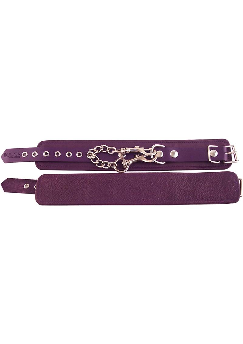 Rouge Plain Leather Adjustable Ankle Cuffs