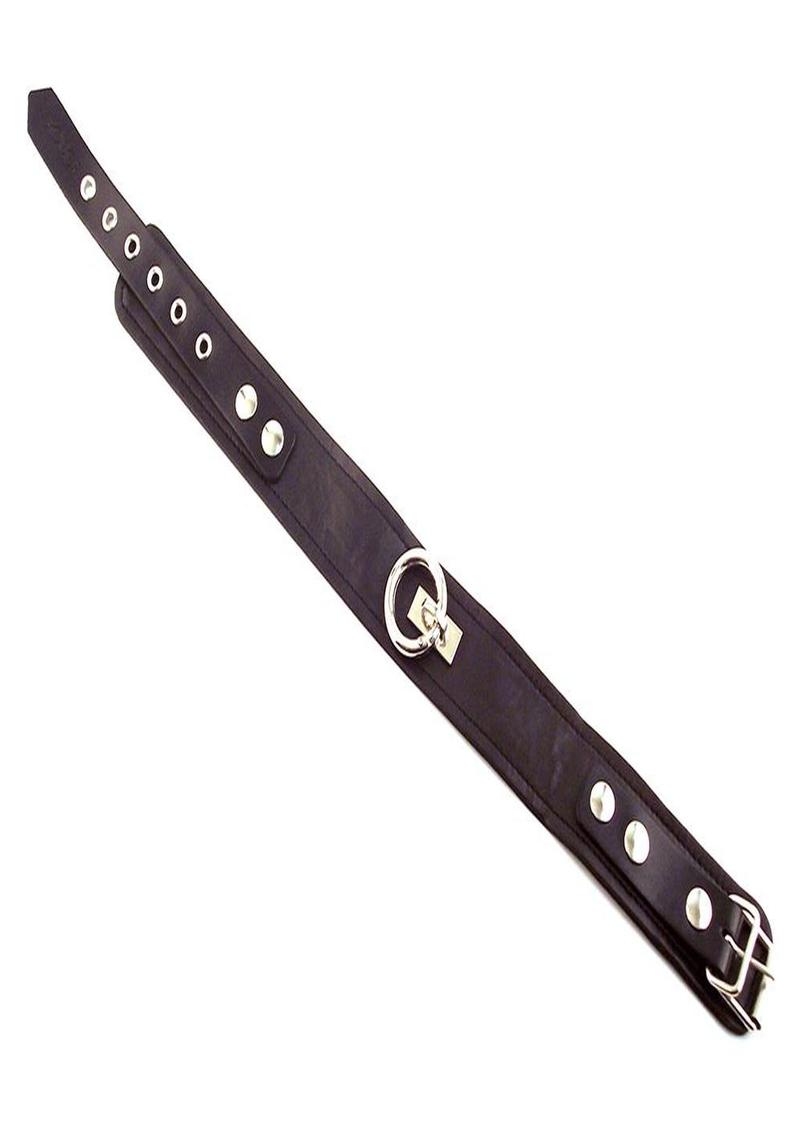 Rouge Plain Leather Adjustable Collar 1 Ring