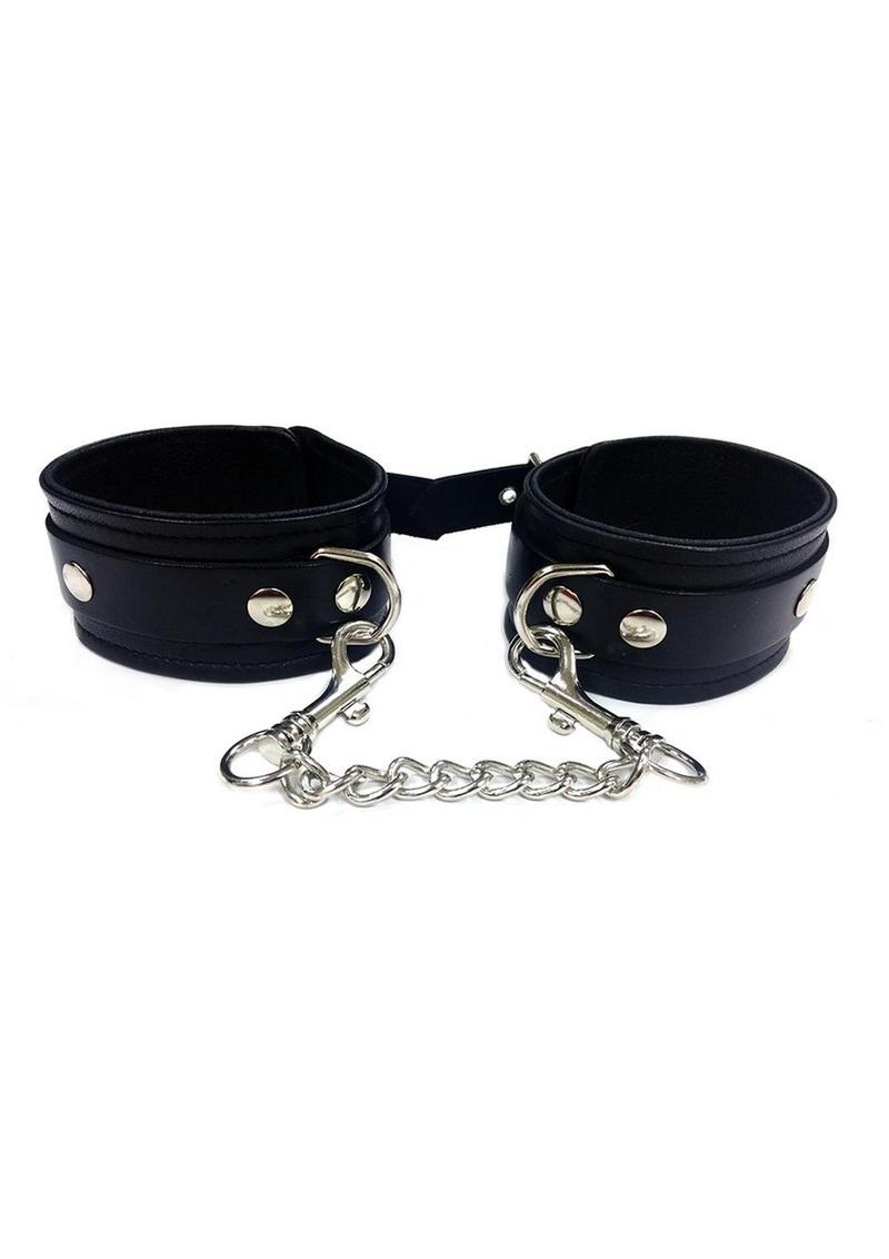 Rouge Plain Leather Adjustable Wrist Cuffs