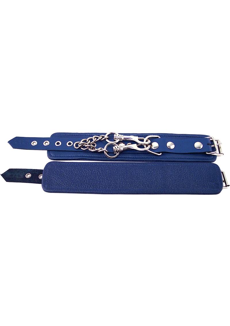 Rouge Plain Leather Adjustable Wrist Cuffs