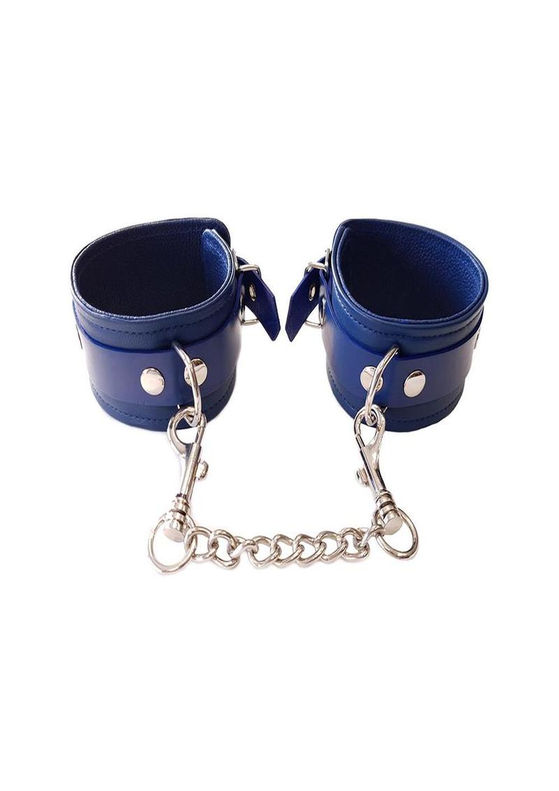 Rouge Plain Leather Adjustable Wrist Cuffs