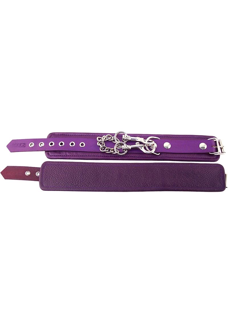 Rouge Plain Leather Adjustable Wrist Cuffs