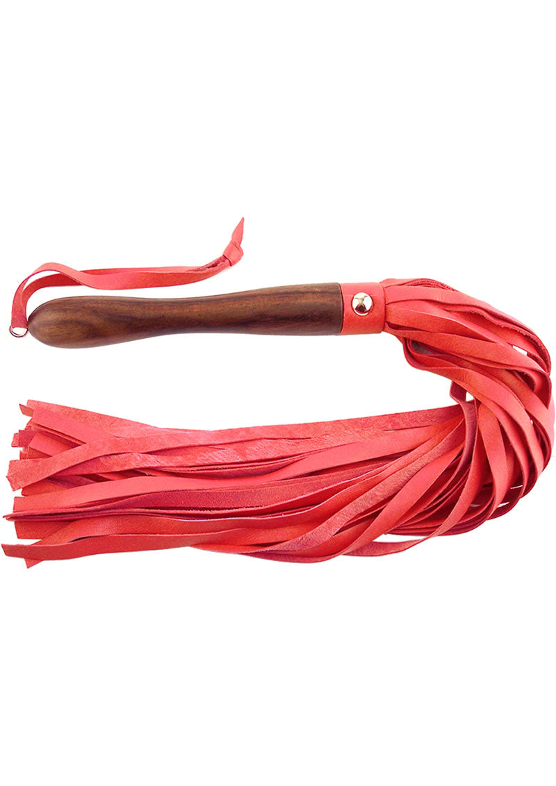Rouge Wooden Handle Leather Flogger