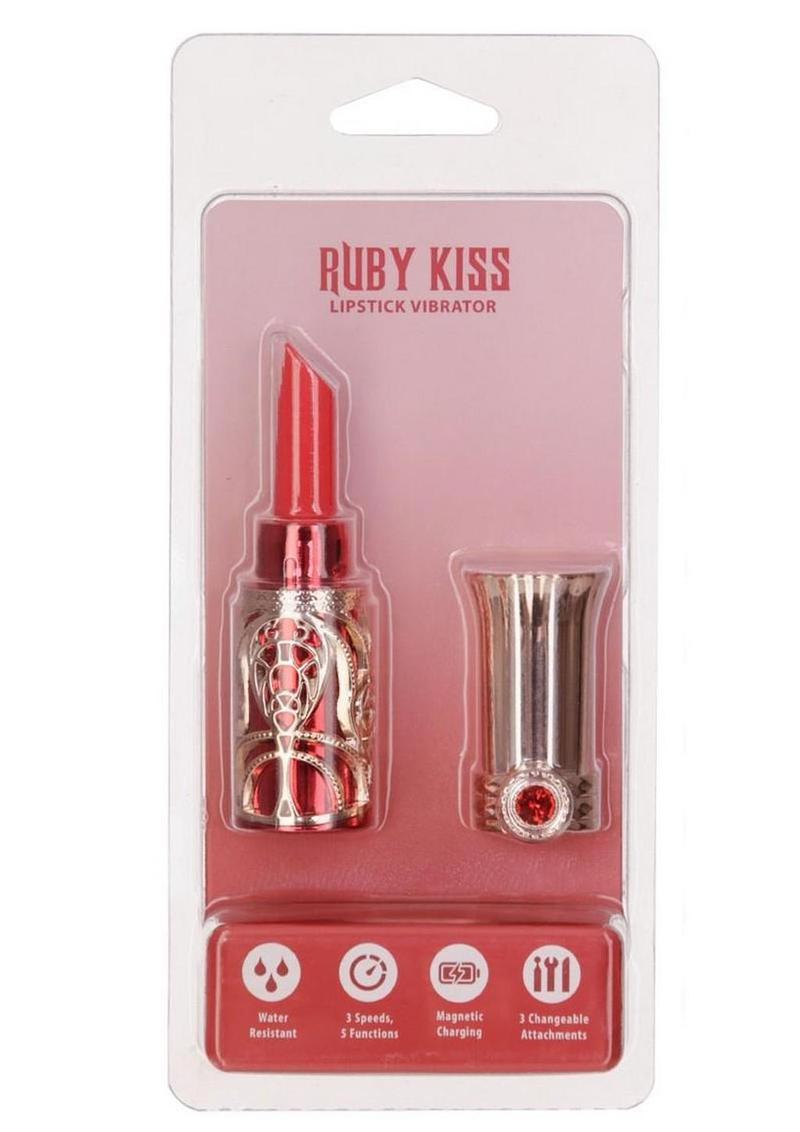 Ruby Kiss Lipstick Rechargeable Silicone Clitoral Stimulator