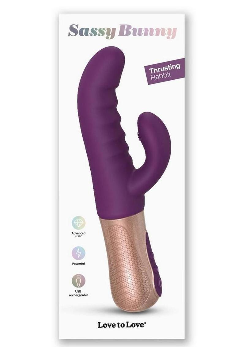 Sassy Bunny Dual Motor Rechargeable Silicone Thrusting Rabbit Vibrator